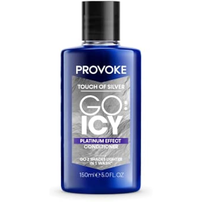 Provoke TOUCH OF SILVER GO ICY CONDITIONER 150 ML, ICY PLATINUM LOOK IN JUST 1 WASH, TRIPLE TONING TECHNOLOGY TO COOL DOWN WARMER BRASSY TONES FOR AN EXTRA LIGHT COLOUR, ENRICHED KERATIN TO HYDRATE - Image 1